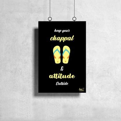 Keep Your Chappal funny Quote Poster Inspirational Poster for Hostel ...