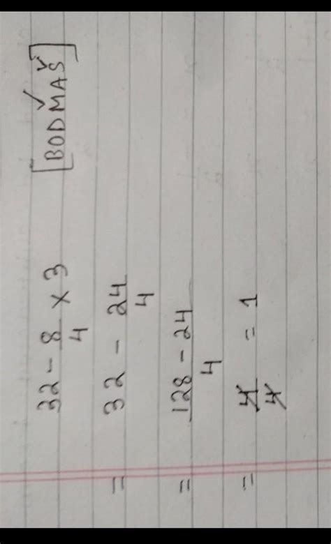 The simplified form of 32-8÷4×3 is - Brainly.in