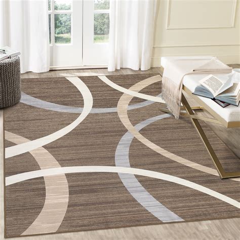 GlowSol 9' x 12' Area Rug for Living Room Modern Geometric Circles ...