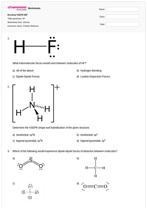 50+ Dipole Moments worksheets for Class 9 on Wayground | Free & Printable