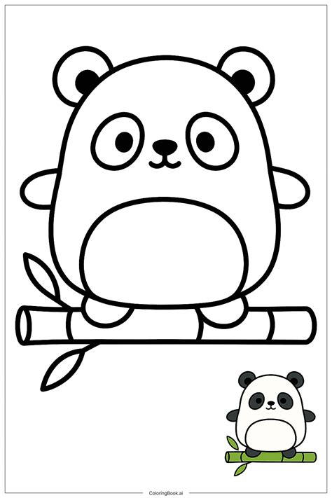 Squishmallow Panda Balancing On Bamboo Stick Coloring Page (Free PDF ...