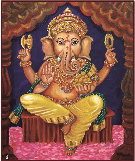 Buy Painting Ganesha Artwork No 2684 by Indian Artist Gyana Geetha