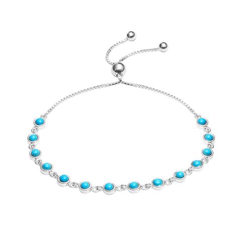 Buy 925 Sterling Silver Turquoise Stone Silding Bolo Adjustable ...