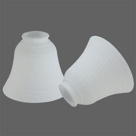 2 Pack White Frosted Spiral Textured Glass Lamp Shades, Bell Shaped ...