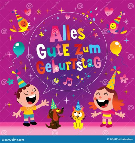 Alles Gute Zum Geburtstag Deutsch German Happy Birthday Stock Vector ...