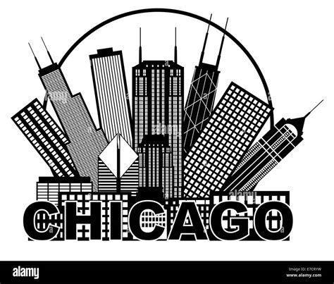 Chicago Skyline Silhouette Painting