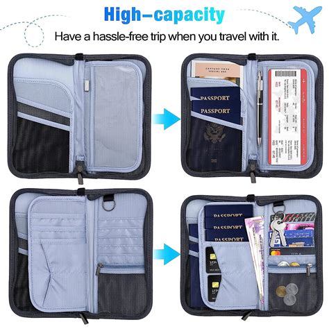 DAHSHA Imported Nylon RFID Travel Wallet Passport Holder Cover Document ...