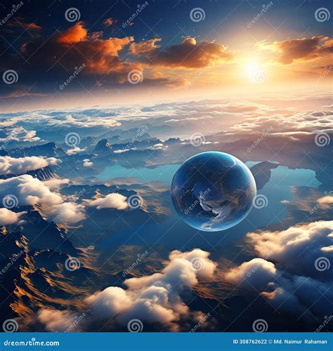 A Spherical Representation of Earth. the Continents are Shown in Different Colors, with Oceans ...