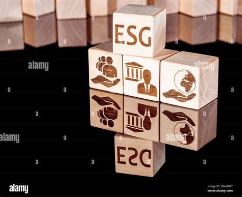 ESG symbols as a concept of a set of characteristics of business management Stock Photo - Alamy