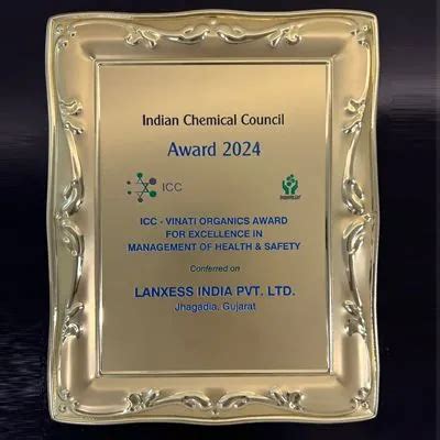 LANXESS India Honoured with Three Recognitions by Indian Chemical Council