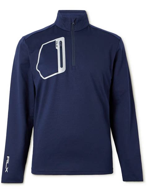 RLX Ralph Lauren - Stretch Recycled-Jersey Half-Zip Golf Top - Blue RLX ...