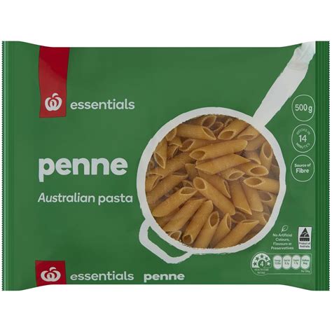 Calories in Essentials Pasta Penne Calorie Counter Australia