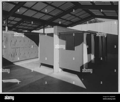 Saxon Woods Bathing Pool, White Plains, New York. Women's locker room ...