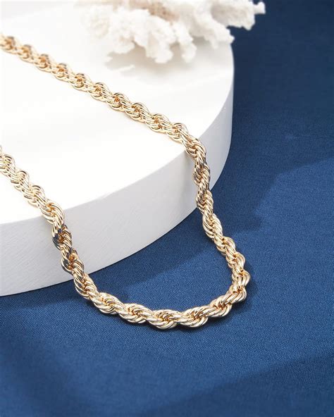 Buy Nautica Men’s Chain – Gold Tone Classic Twist French Rope Chain ...