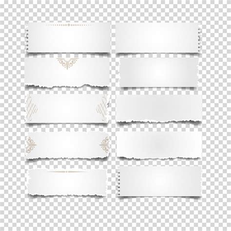 Notes paper white on transparent set | Premium Vector