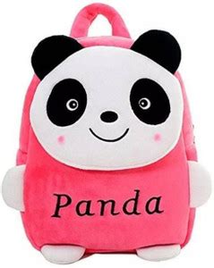 The Sapphire DSD_A_2577_ Pink Panda Velvet Kids School Bag - 2 to 5 Age ...