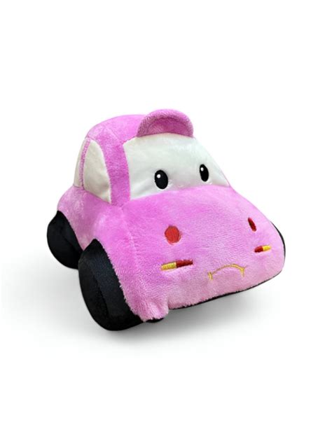 Pink - Plush Stuffed Race Car Toy for Kids | Soft Toy & Cuddly Car ...
