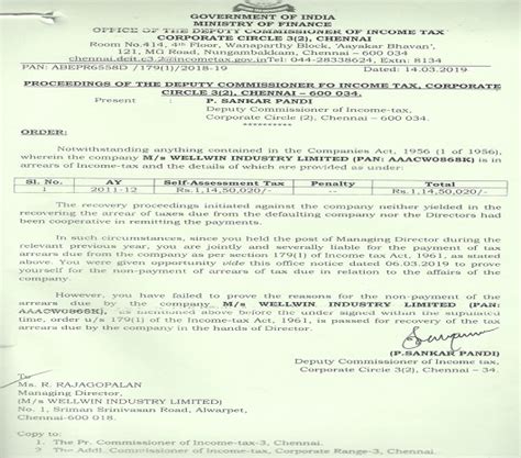 Directors’ Liability for Tax Arrears: Section 179(1) not extends to ...