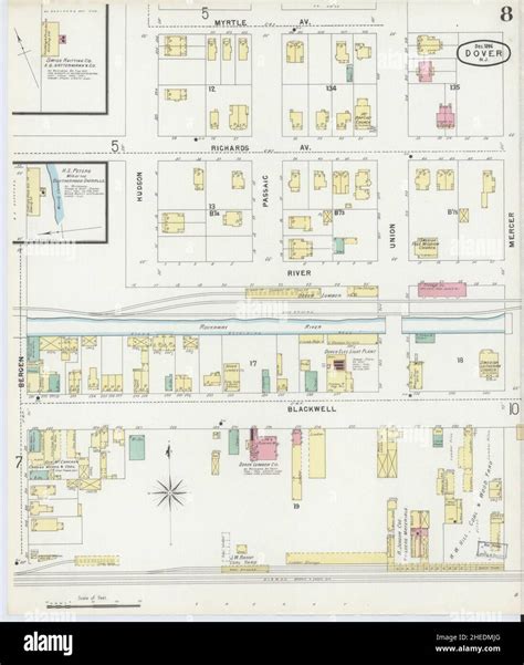 Sanborn Fire Insurance Map from Dover, Morris County, New Jersey Stock ...