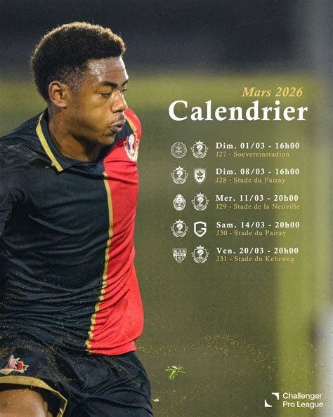 Challenger Pro League : Calendrier des journées 20-34 - RFC Seraing