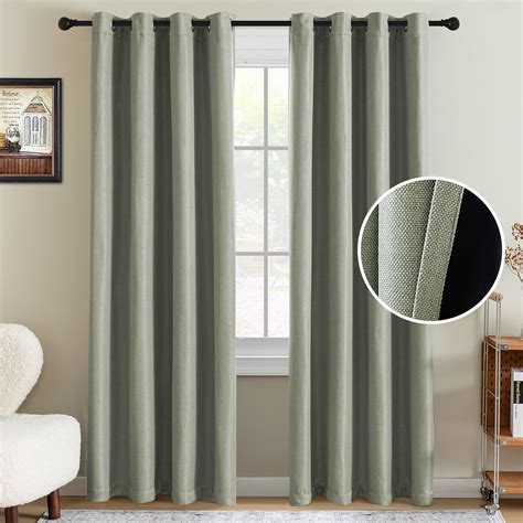 H.VERSAILTEX 95% Blackout Linen Curtains 84 Inches Long for Bedroom ...