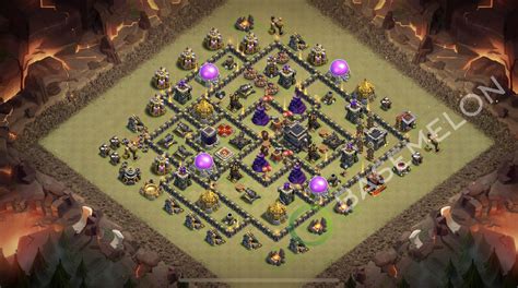 Town Hall 9 War COC Base Layout 2026 with Copy Link • TH9, Anti 3 Stars ...
