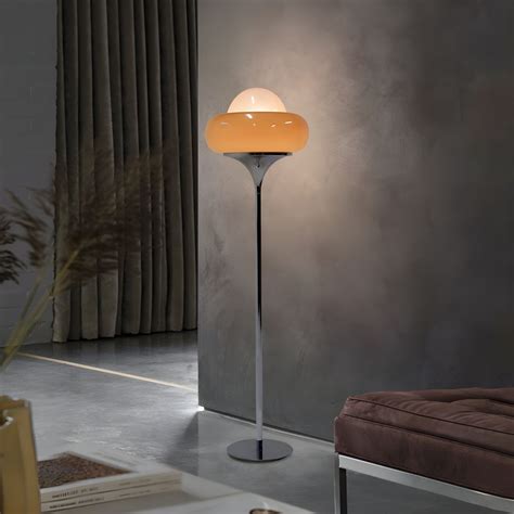 Macron Style Floor Light 1-Light with Glass Shade for Living Room ...