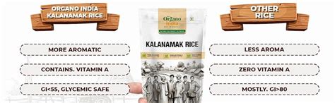 Organo India Low Glycemic Kalanamak Rice-900g | Aromatic & tastier ...