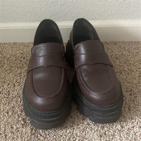 ALOHAS BROWN PLATFORM LOAFERS — basically new! Worn... - Depop