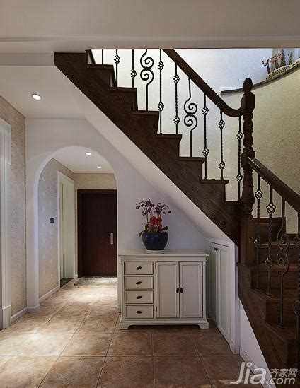 美式风格复式140平米以上玄关楼梯设计_齐家网装修效果图