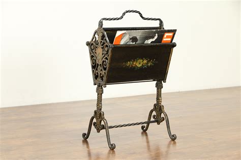 Vintage Wrought Iron Magazine Rack at Donna Mang blog