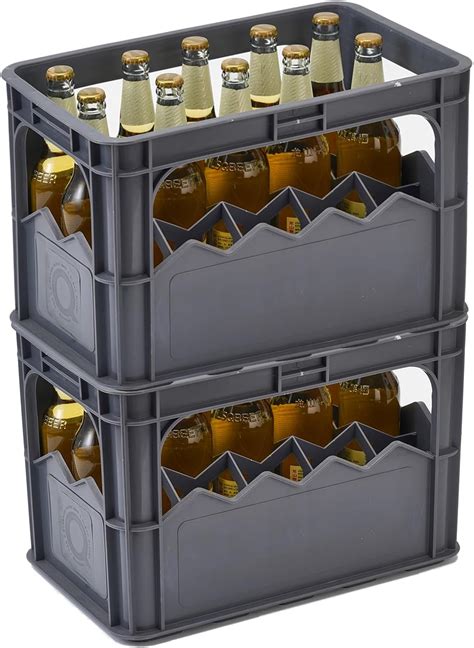 Amazon.com: Beer Crate for 15 Bottles – Plastic Caddy Storage Box Case ...