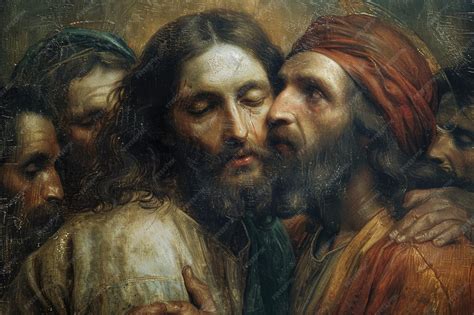 Premium Photo | The kiss of judas dramatic portrayal captures biblical ...