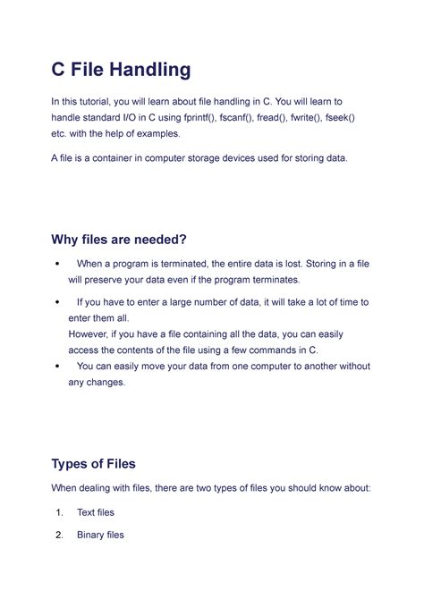 C File Handling handle standard I/O in C using fprintf(), fscanf ...