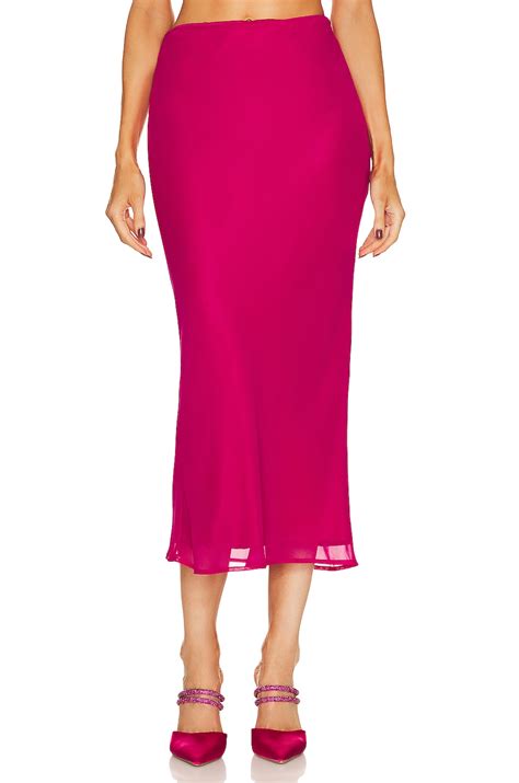Nafsika Skourti Juliet Chiffon Skirt in Raspberry | REVOLVE