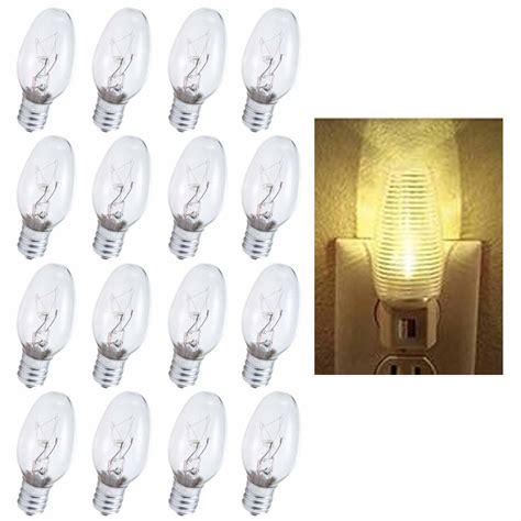 16 Pc 4W 120V Incandescent Night Light Bulbs, Candelabra Base, Warm ...