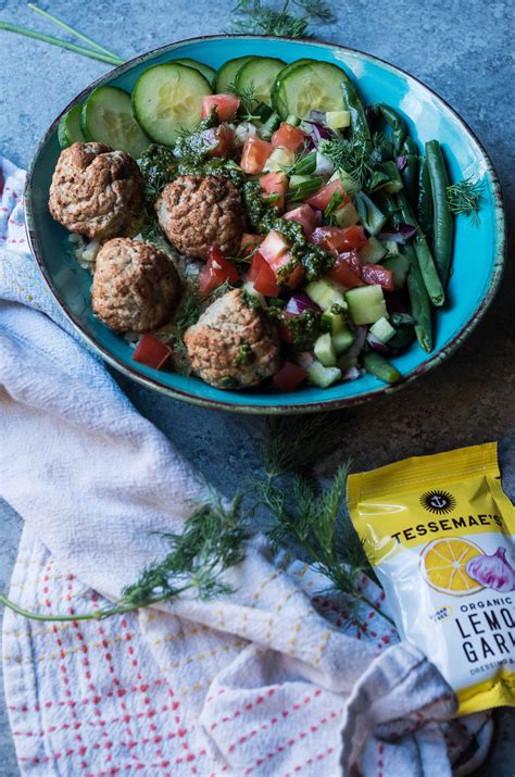 Whole30 Mediterranean Turkey Meatball Cauliflower Rice Bowl - The ...
