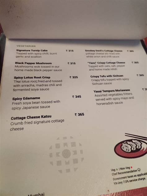 Menu at Yazu - Pan Asian Supper Club, Mumbai