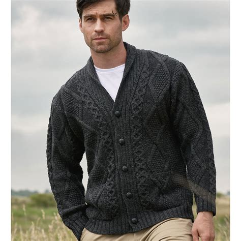 Men's Irish Aran Cardigan Sweater | St. Patrick's Guild