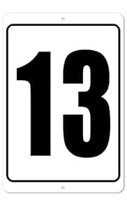 Numbered Signs 1,2,3,4,5,6,7,8,9,10 Verticle Numbers - 8 x 12 Aluminum ...