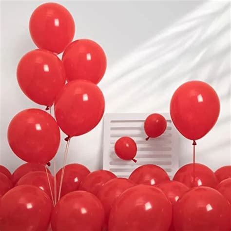 Party Balloons - Red Metallic, Made from Natural Rubber Latex (Pack of ...