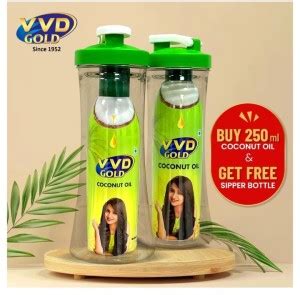 VVD Gold Pure Coconut Oil Bottle with free Sipper | Nourishing Hair ...