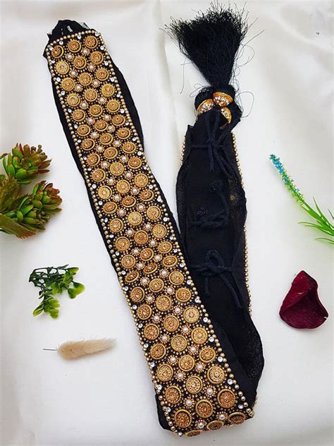 Fancy net with cz stones Studded AARi work Maggam JADA HAir clip 7111N ...