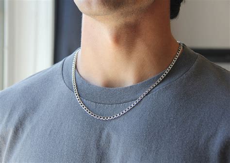 Silver 4mm Curb Chain Necklace for Men or Women / Stainless - Etsy Canada