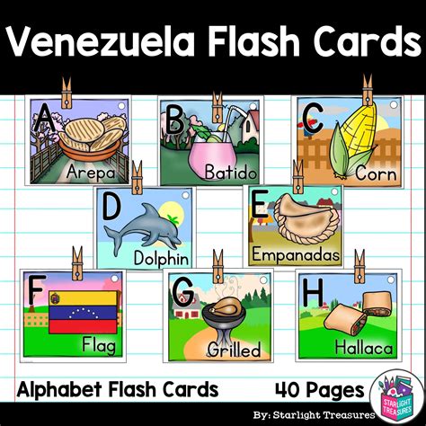 Alphabet Flash Cards for Early Readers - Country of Venezuela | Made By Teachers