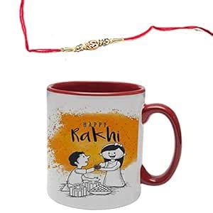 Raksha Bandhan Ceramic Mug with Puja Powders for Bhai : Amazon.in ...