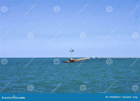 Wilson Avenue Water Intake Crib 804144 Stock Image - Image of sailboat ...