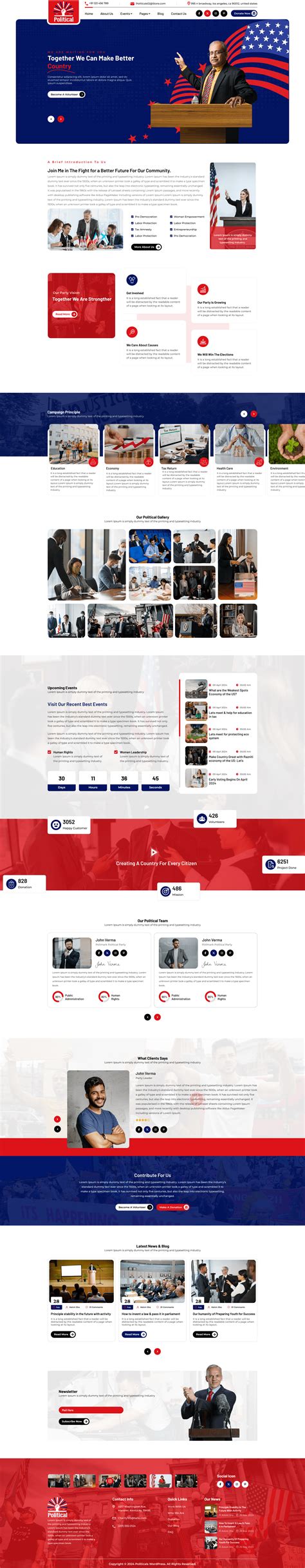 Premium Political Candidate WordPress Theme - Customizable and ...