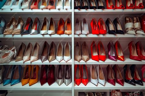 Premium Photo | A closet filled with lots of different types of shoes