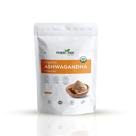 Pheronix herbal 100% Organic Ashwagandha Powder - USDA Certified ...